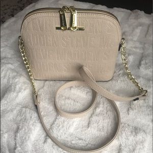 Steve Madden Beige Crossbody Bag with Gold Hardware
